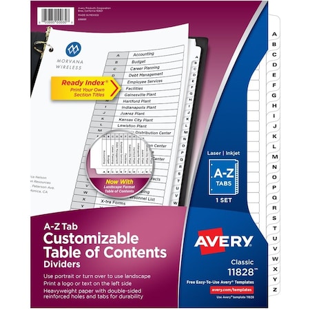 Avery Divider, Ri, A-Ztb, B&W, 1St 12PK AVE11828